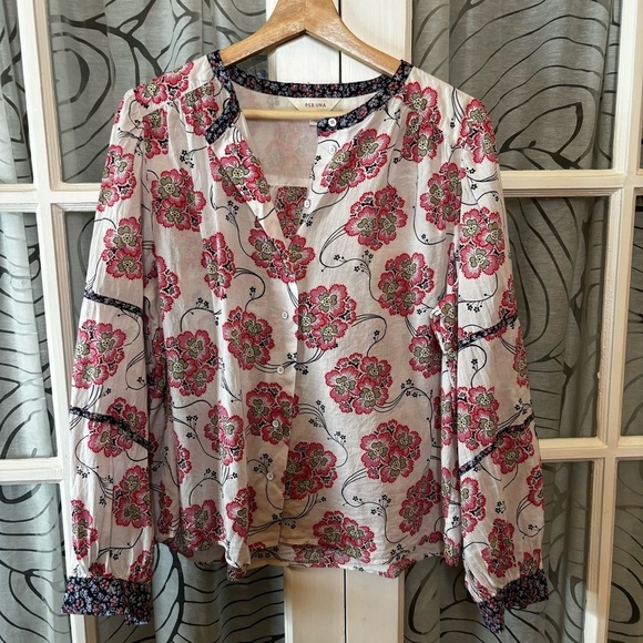 Per Una Marks and Spencer US10 Lightweight Cotton Floral Peasant Blouse - Picture 5 of 14